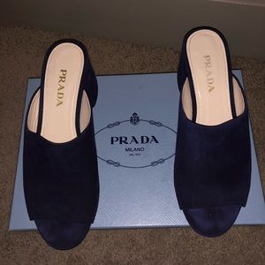 Prada Suede Platform Slide Sandals
